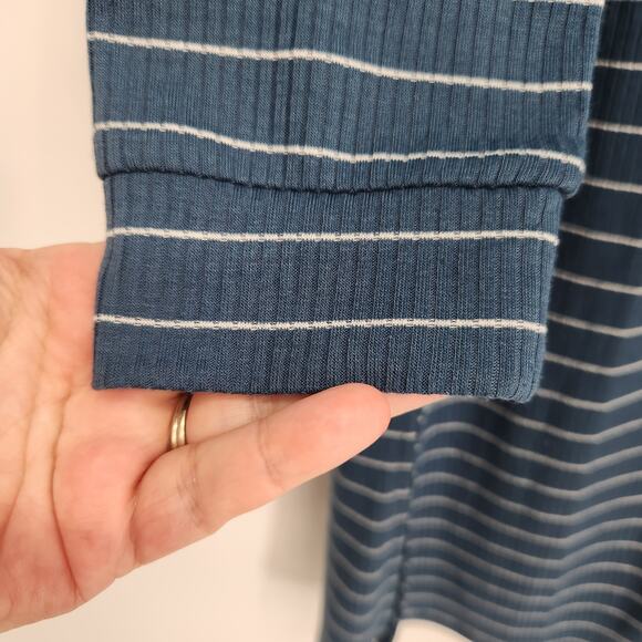 NWT Allthreads Blue White Stripe Coastal Long Cardigan Women's M - Picture 6 of 8